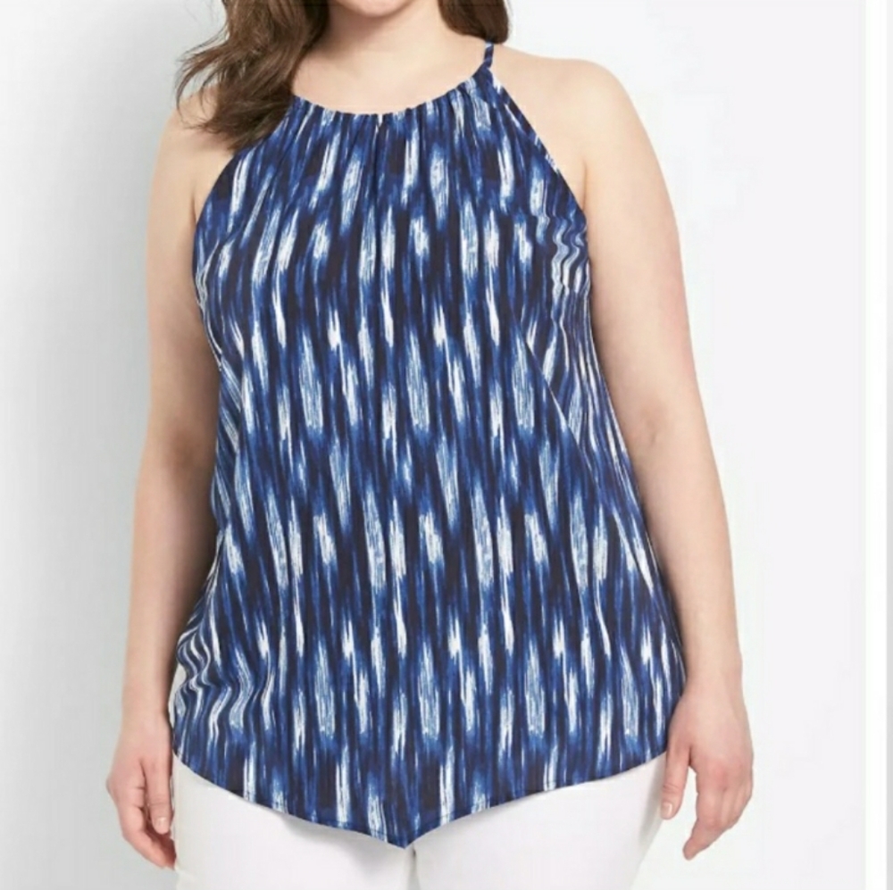 LANE BRYANT Classic Halter Top with Handkerchief Hem NWT!
